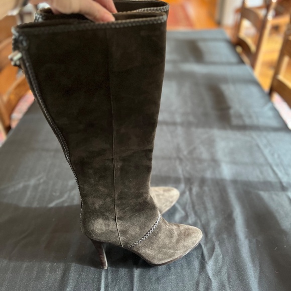 Brown Suede Heeled Boots - Picture 2 of 6